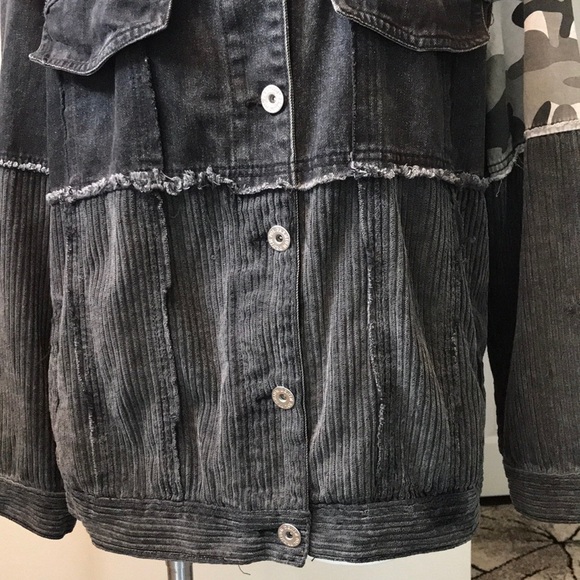 🐲💙 Anthropologie Pol Distressed Button Shacket Jacket - Picture 5 of 12